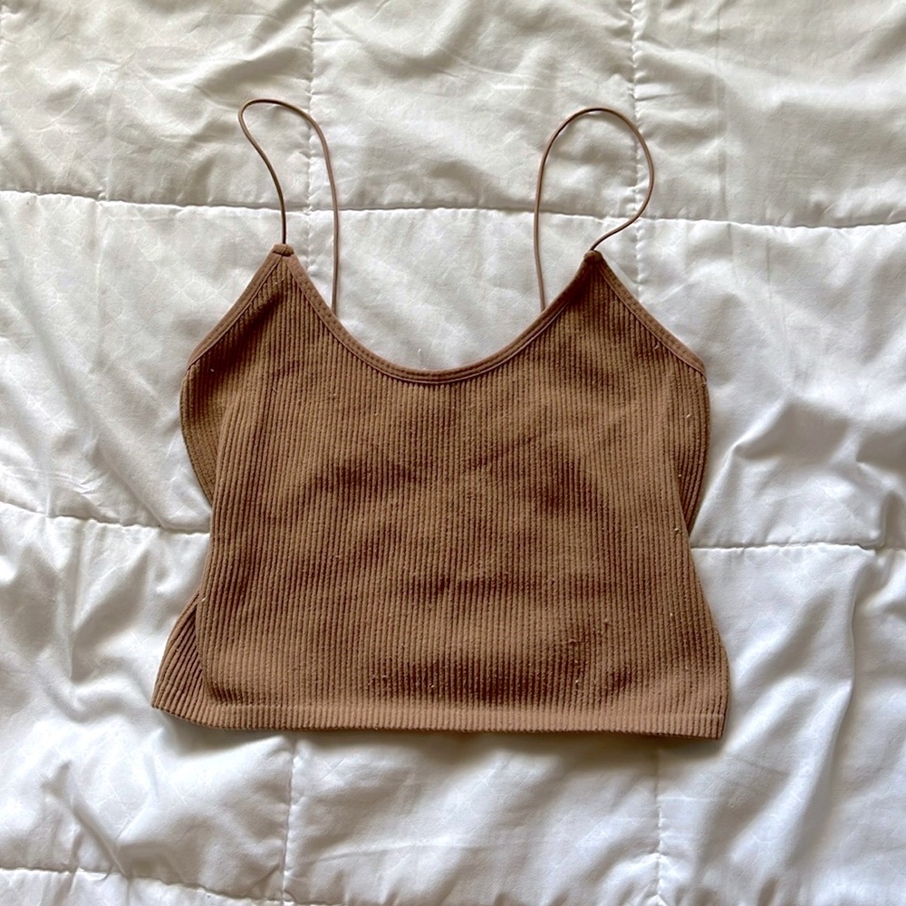 Tan camisole crop top